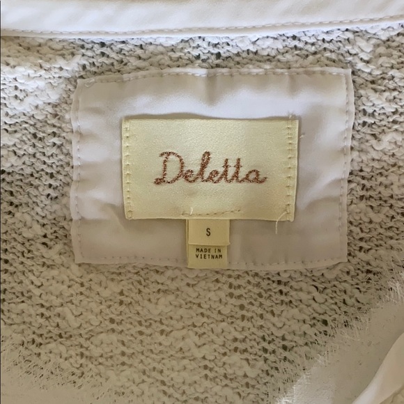 Anthropologie white cotton/spandex long sleeve top - Picture 7 of 8